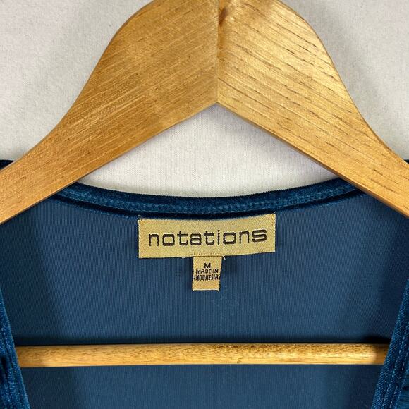 Woman's Velvet Teal Semi Wrap Shirt -Size Medium Y2K Vintage Whimsygoth - Picture 4 of 11